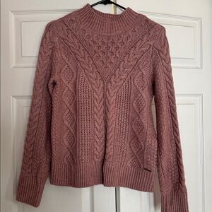 Abercrombie & Fitch Pink Cable Knit Sweater
